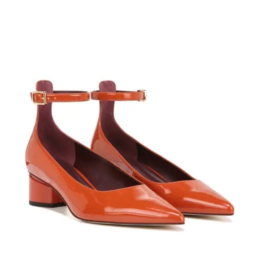 Women’s Orange Ankle-Strap Flats